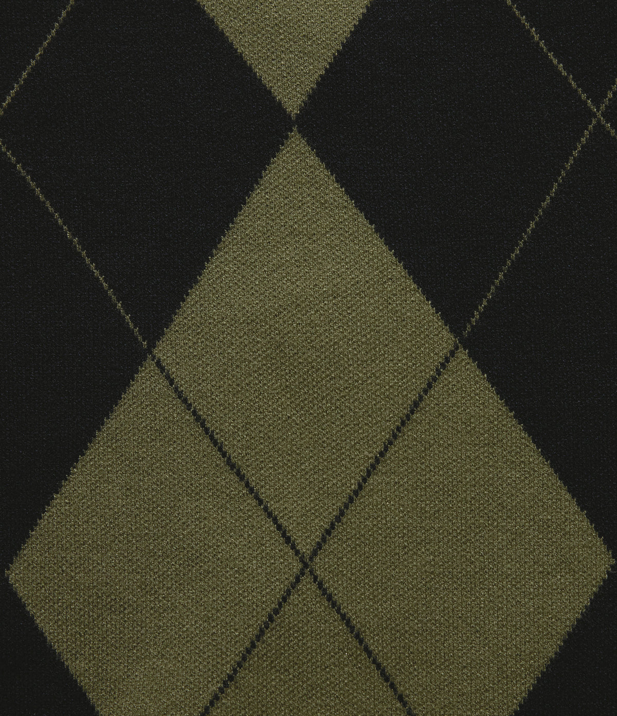 V Neck Long Sleeve Diamond Check Casual Cardigan — Field Noir — view 8