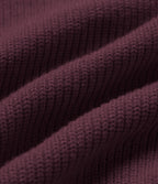 High Neck Long Sleeve Casual Mini Sweater Dress — Mauve Wine — view 7