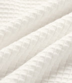 Long Sleeve Waffle Casual Jumper — White — view 7