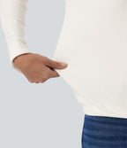 High Neck Long Sleeve Casual Top — Candied Cloud — view 6