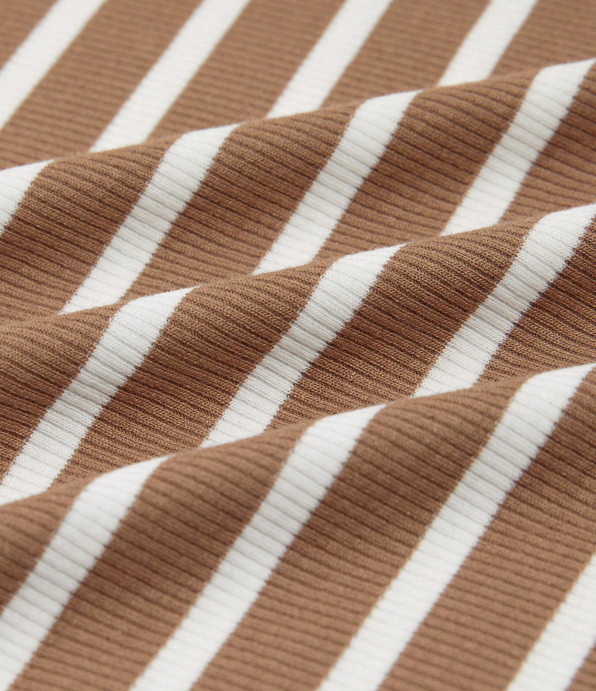 Ribbed Knit Mid Rise Wide Leg Stripe Casual Trousers with Pockets — Birch Stripe — view 7