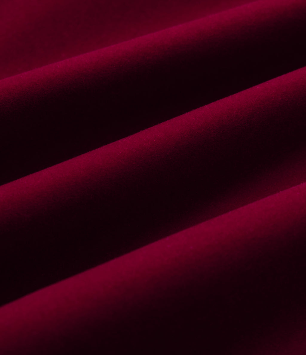 High Waisted A-Line Velvet Party Mini Skirt with Pockets — Cardinal Red — view 7