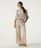 Round Neck Long Sleeve Lounge Top — Cement — view 6