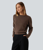 Boat Neck Long Sleeve Casual Jumper — Carafe — view 3