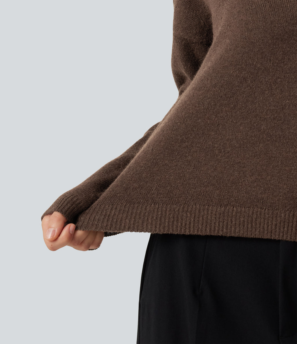Boat Neck Long Sleeve Casual Jumper — Carafe — view 6