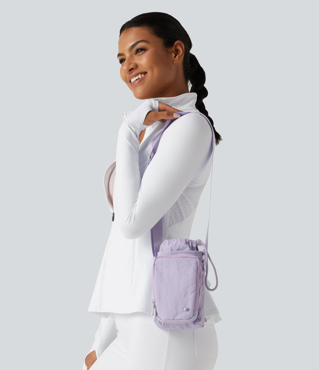 Yoga Crossbody Bag with Zipper Pocket — Wanderlust - Lilac — view 3