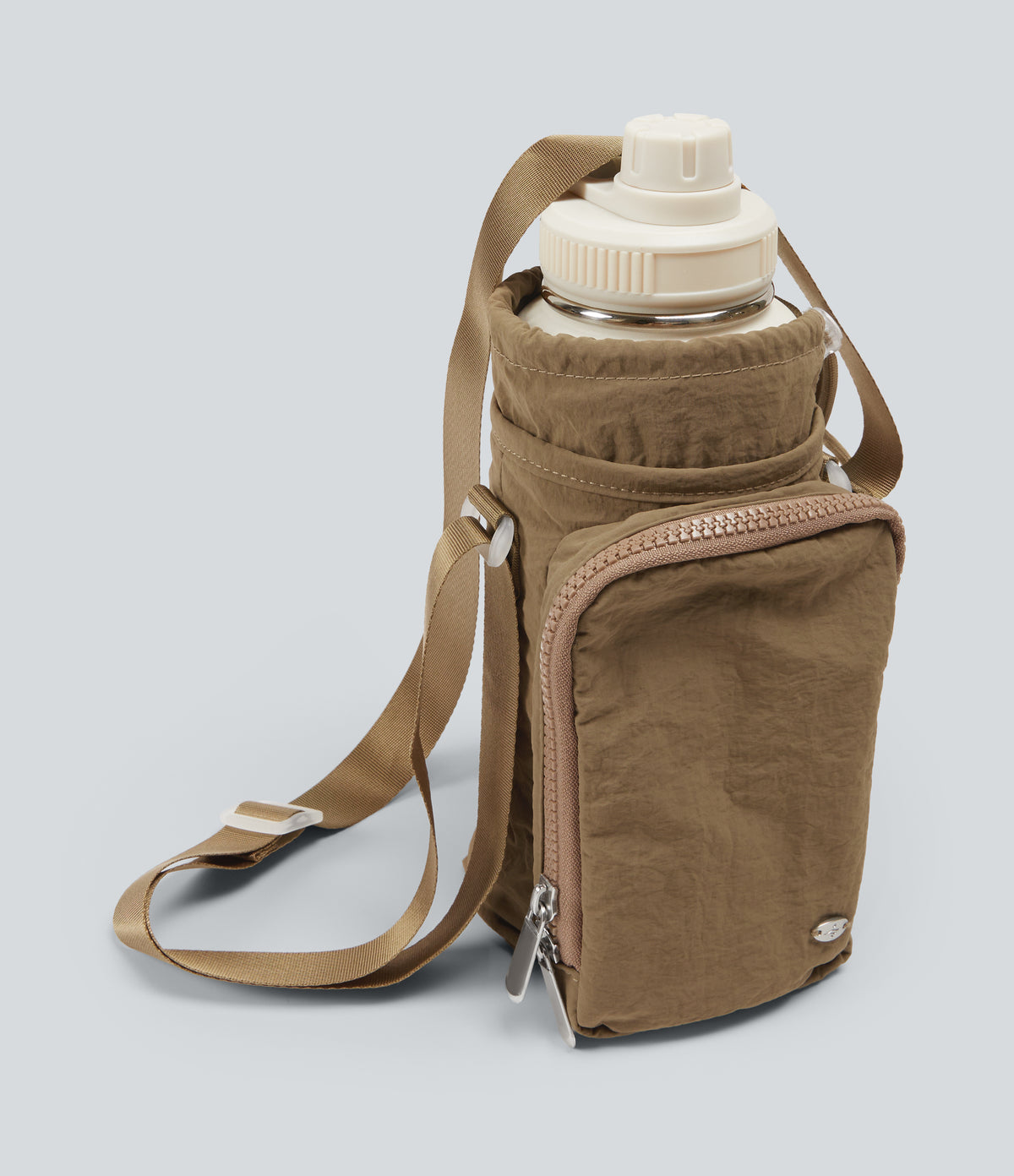 Yoga Crossbody Bag with Zipper Pocket — Brown — view 4