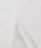 V Neck Long Sleeve Polka Dot Contrast Mesh Casual Blouse — White Alyssum — view 8