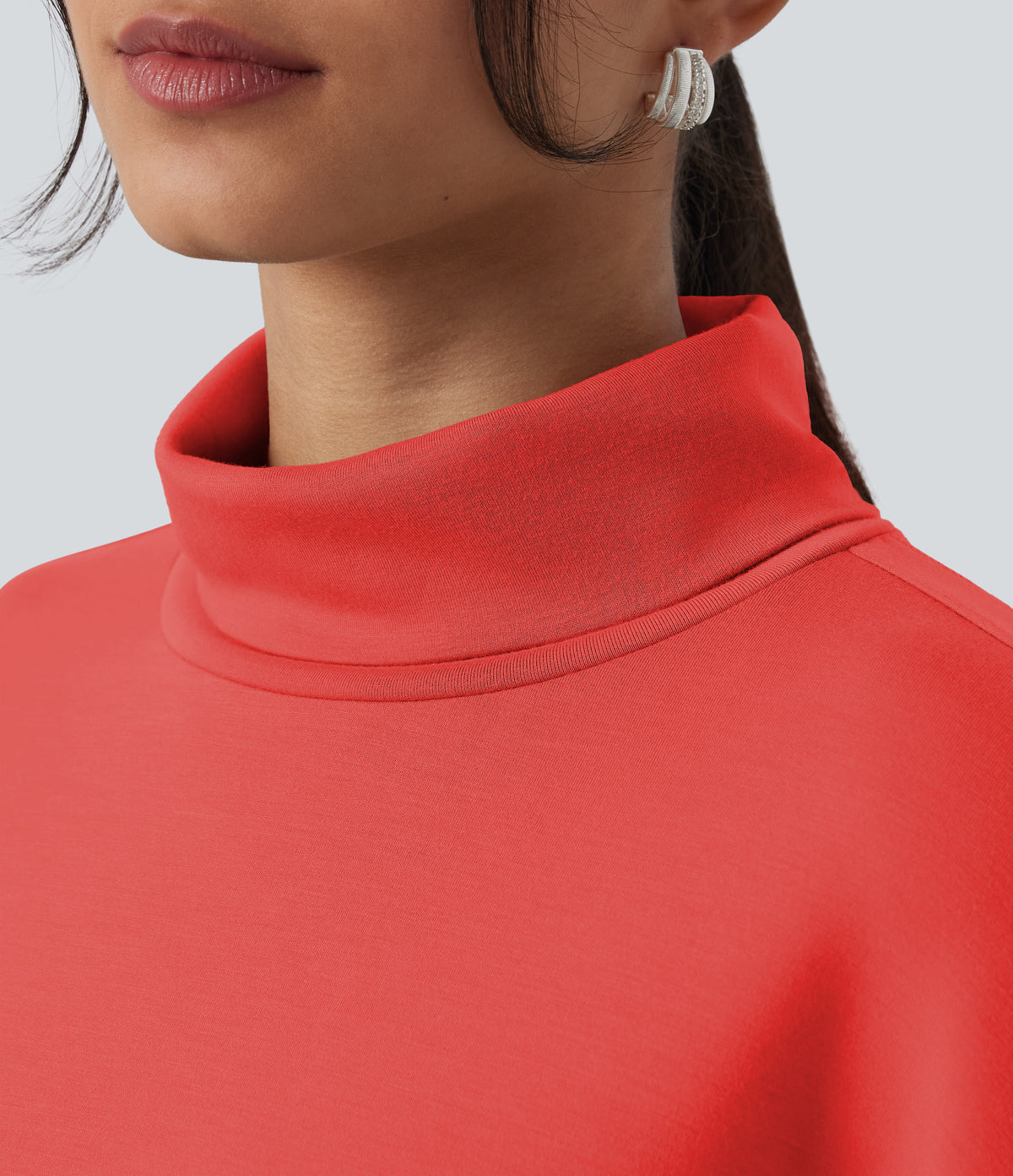 SpacerTek High Neck Long Sleeve Work Sweatshirt — Red Alert — view 5