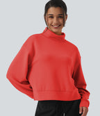 SpacerTek High Neck Long Sleeve Work Sweatshirt — Red Alert — view 1