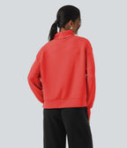 SpacerTek High Neck Long Sleeve Work Sweatshirt — Red Alert — view 2