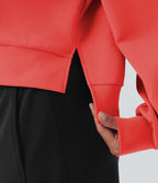 SpacerTek High Neck Long Sleeve Work Sweatshirt — Red Alert — view 6