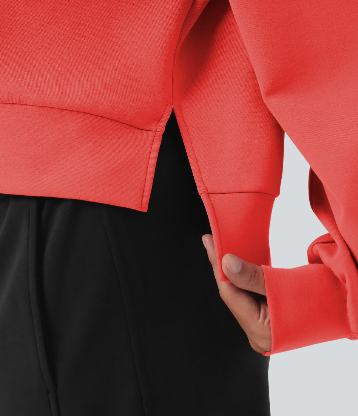 SpacerTek High Neck Long Sleeve Work Sweatshirt — Red Alert — view 6