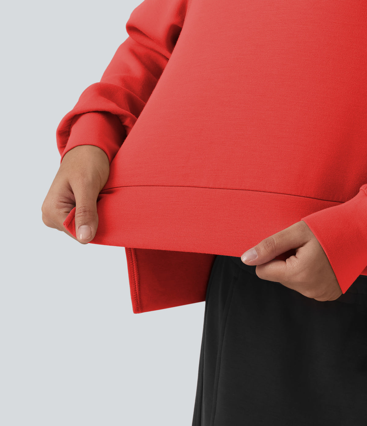 SpacerTek High Neck Long Sleeve Work Sweatshirt — Red Alert — view 7