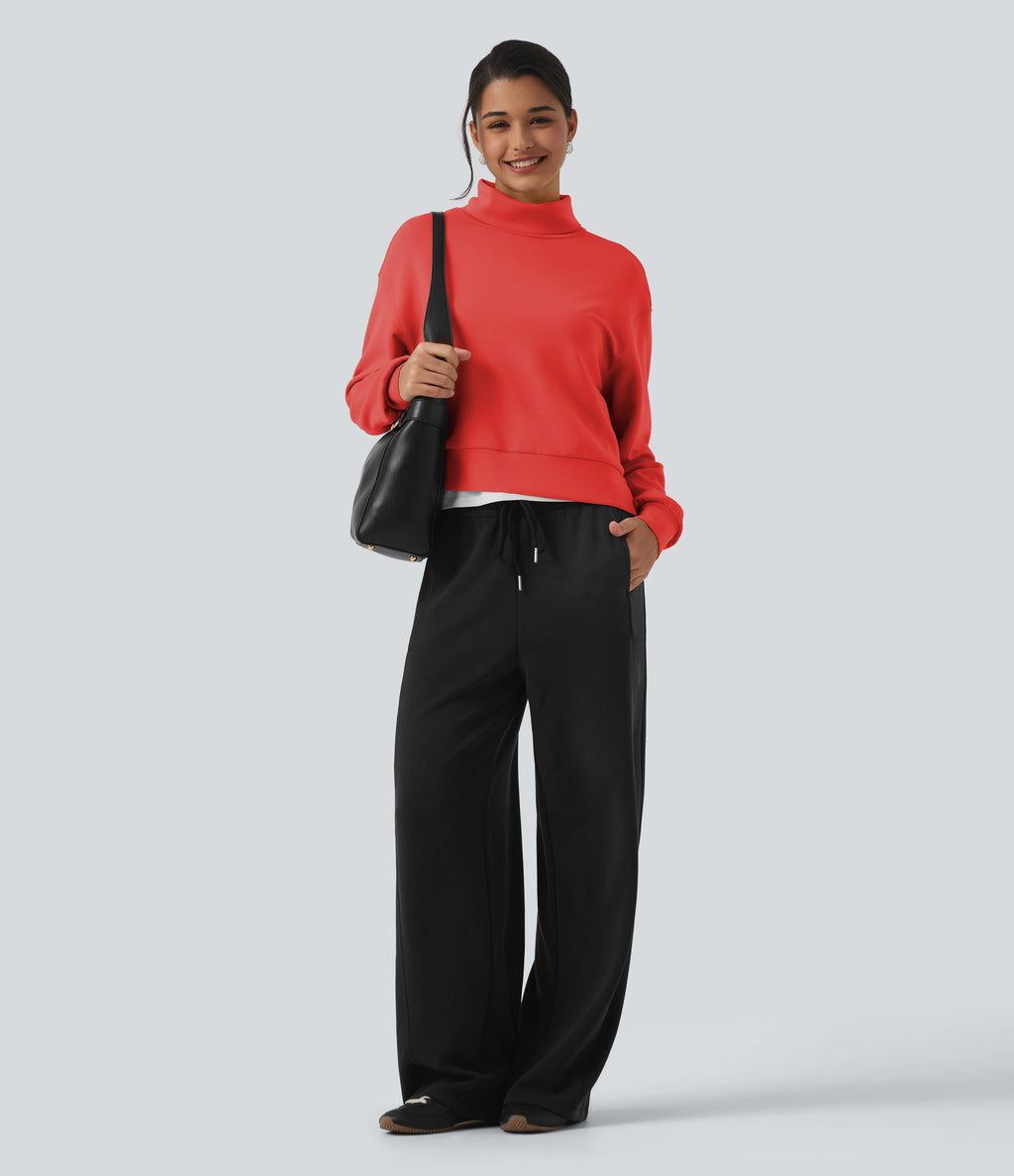 SpacerTek High Neck Long Sleeve Work Sweatshirt — Red Alert — view 8