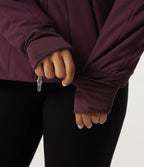 PuffFlex Wrinkle Recovery Mock Neck Slim Casual Padded Jacket with Pockets — Berry Red — view 8
