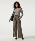 Henley Neck Cable Stitch Long Sleeve Work Jumper — Silver Sage — view 7