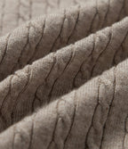 Henley Neck Cable Stitch Long Sleeve Work Jumper — Silver Sage — view 8
