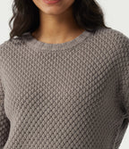 Round Neck Dropped Shoulder Long Sleeve Work Jumper — Cobblestone — view 5