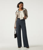 Extra Heat High Waisted Barrel Leg Casual Trousers with Pockets — Carbon — view 7