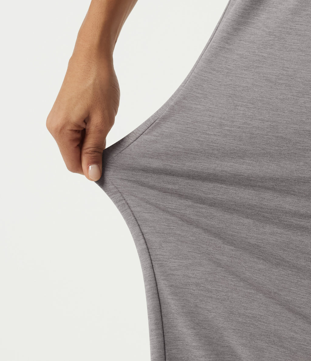 High Waisted Drawstring Wide Leg Stripe Casual Sweatpants with Pockets — Mottled Earth Gray — view 7