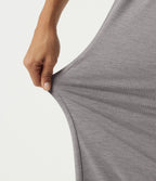 High Waisted Drawstring Wide Leg Stripe Casual Sweatpants with Pockets — Mottled Earth Gray — view 7