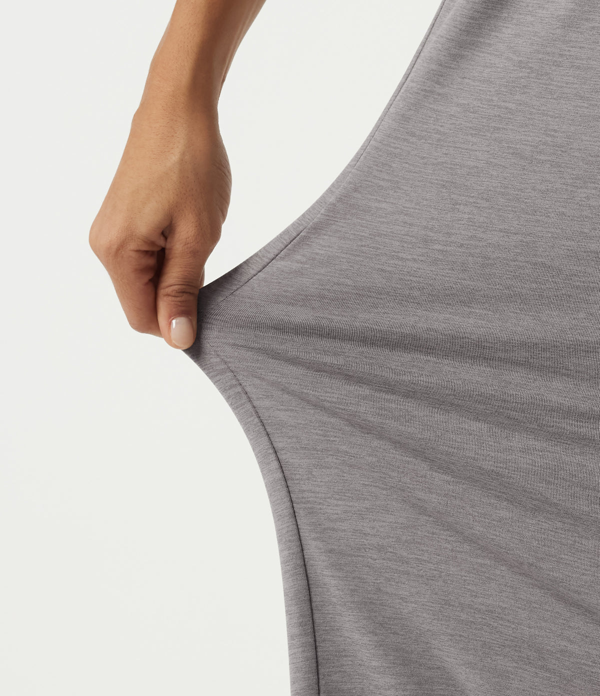 High Waisted Drawstring Wide Leg Stripe Casual Sweatpants with Pockets — Mottled Earth Gray — view 7