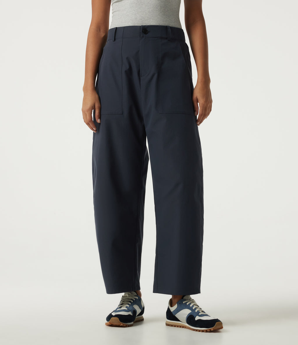 High Waisted Barrel Leg Hiking Trousers with Pockets — Carbon — view 3