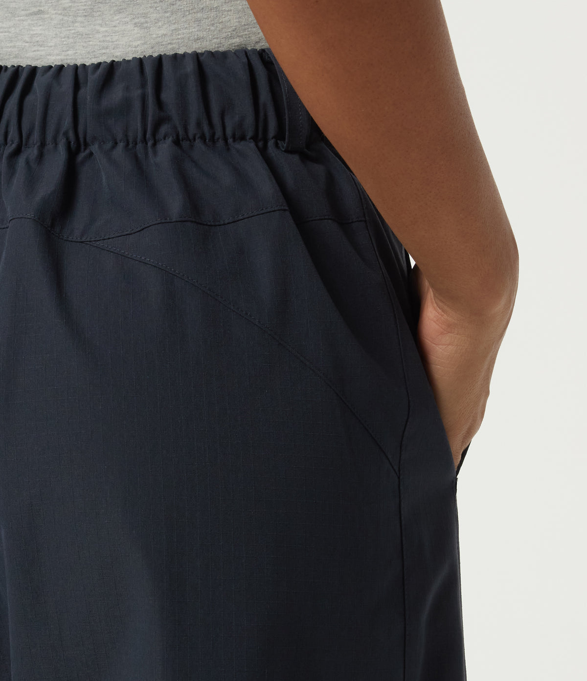 High Waisted Barrel Leg Hiking Trousers with Pockets — Carbon — view 5