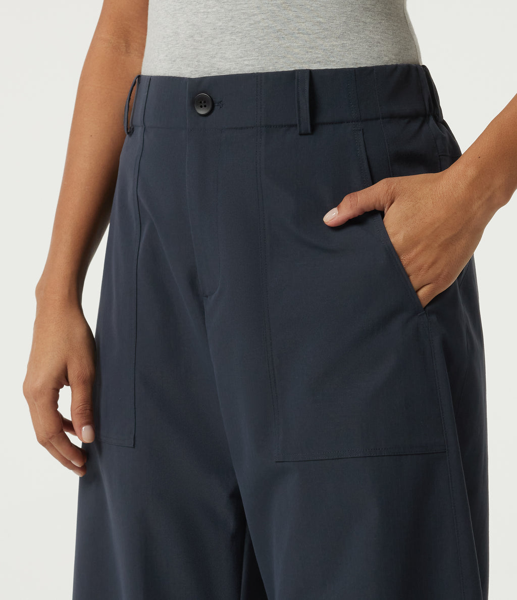High Waisted Barrel Leg Hiking Trousers with Pockets — Carbon — view 4