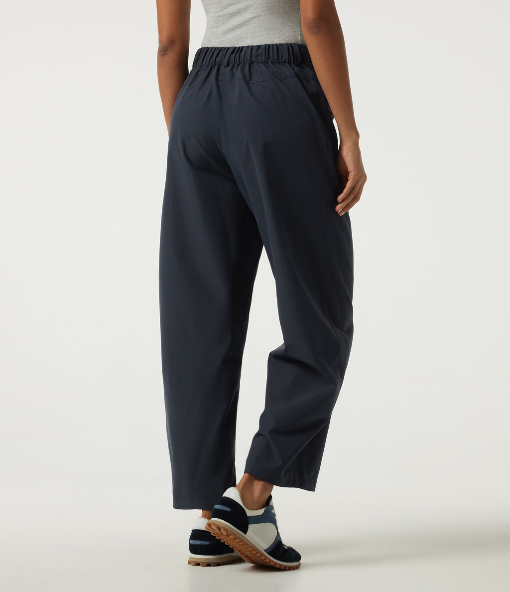 High Waisted Barrel Leg Hiking Trousers with Pockets — Carbon — view 2