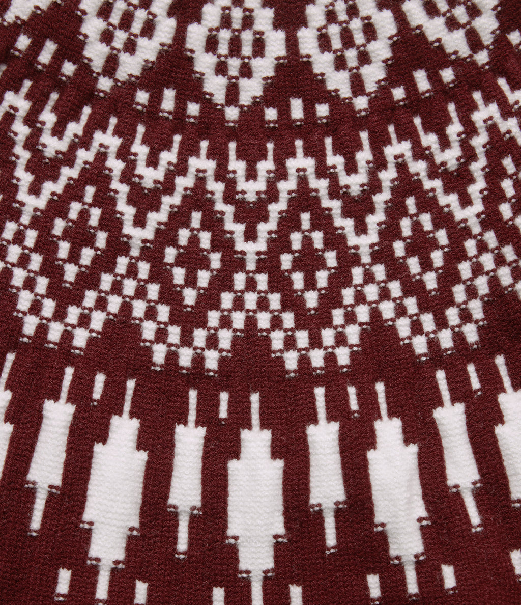 High Neck Long Sleeve Casual Jumper — Cardinal Red — view 8