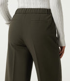 Mid Rise Straight Leg Work Trousers with Pockets — Forest Night — view 5