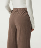Mid Rise Straight Leg Corduroy Casual Trousers with Pockets — Acorn — view 5