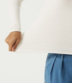High Neck Long Sleeve Work Jumper — White Alyssum — view 6