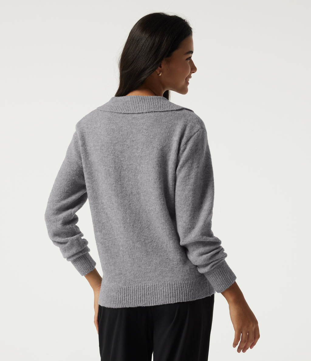 Polo Long Sleeve Work Jumper — Fog Gray — view 2