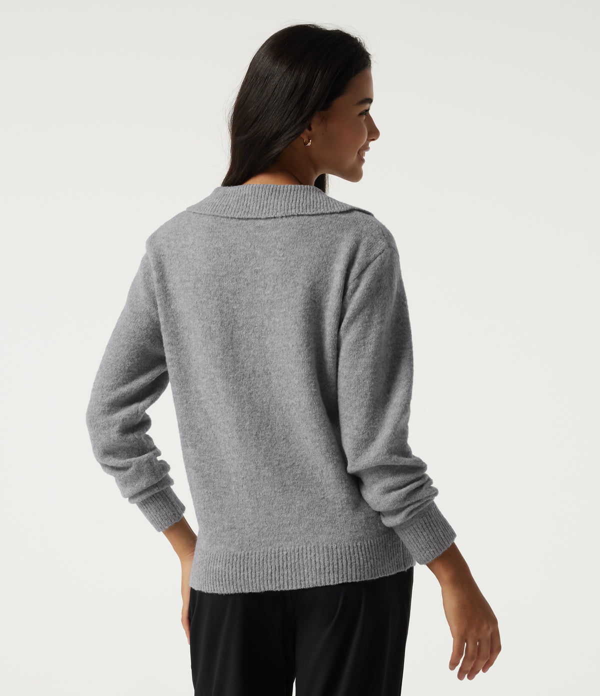 Polo Long Sleeve Work Jumper — Fog Gray — view 2