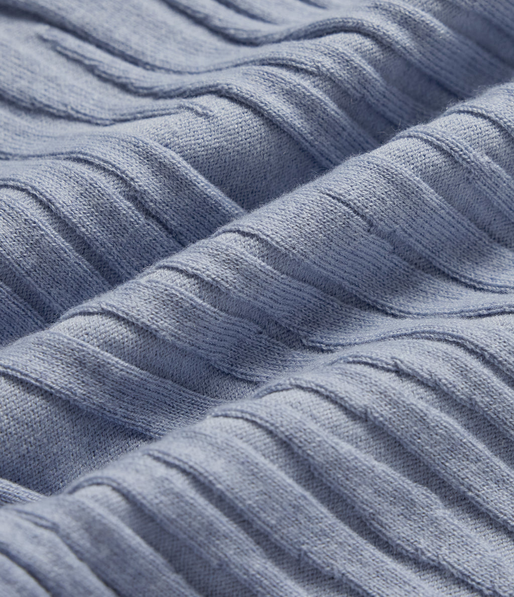 Mock Neck Long Sleeve Work Jumper — Camon blue — view 8