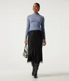 Mock Neck Long Sleeve Work Jumper — Camon blue — view 7