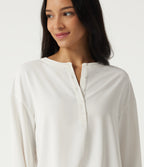 Round Neck Long Sleeve Casual Blouse — White — view 5