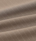 Mid Rise Straight Leg Stripe Work Trousers with Pockets — Shitake Stripe — view 7