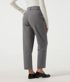 High Waisted Tapered Fleece Work Trousers with Pockets — Silent Storm — view 2