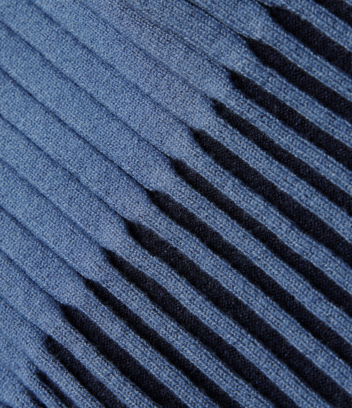 Ribbed Knit Round Neck Long Sleeve Slim Work Cardigan — Moonlight Blue — view 8