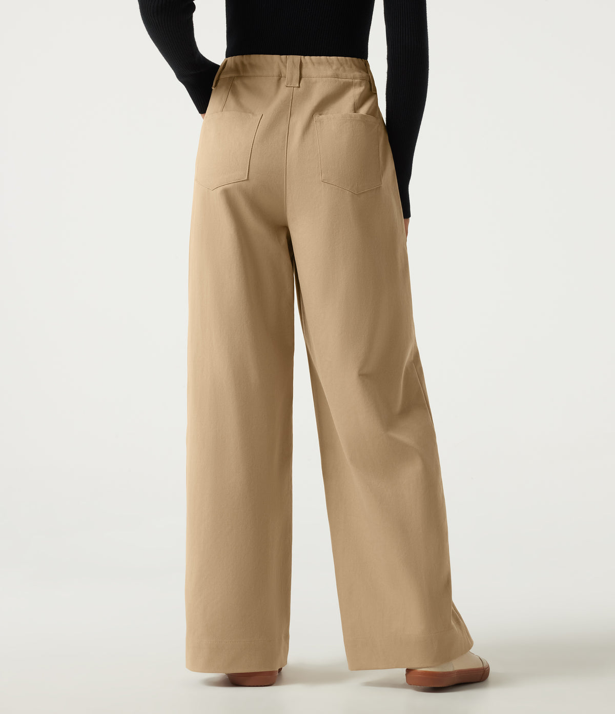 High Waisted Straight Leg Casual Pants with Pockets — Curds & Whey — view 2