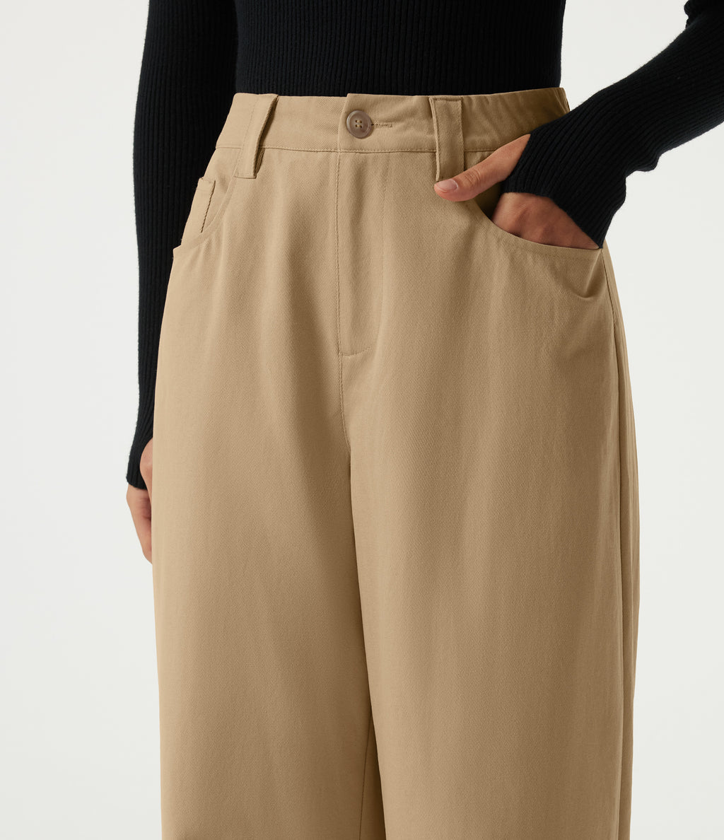 High Waisted Straight Leg Casual Pants with Pockets — Curds & Whey — view 4