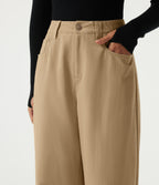 High Waisted Straight Leg Casual Pants with Pockets — Curds & Whey — view 4