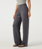 Low Rise Straight Leg Casual Trousers — Granite Gray — view 3