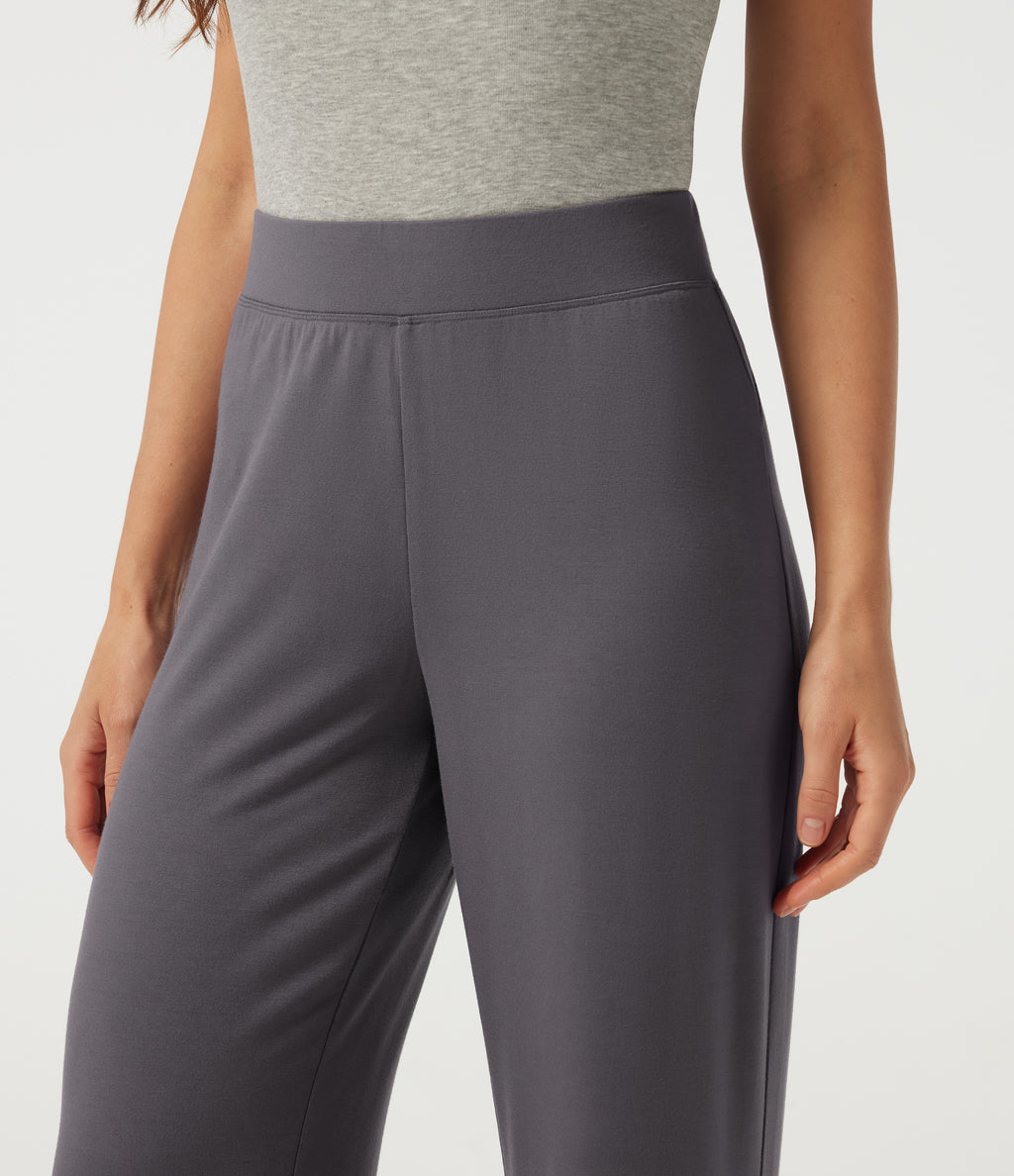 Low Rise Straight Leg Casual Trousers — Granite Gray — view 4