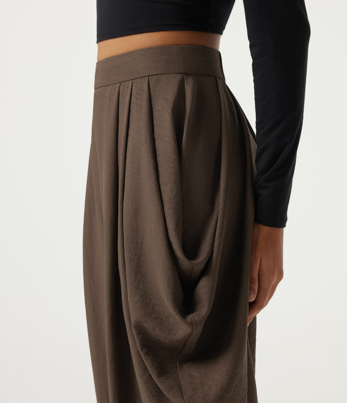 High Waisted Tapered Casual Trousers with Pockets — Rain Drum — view 6