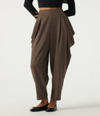 High Waisted Tapered Casual Trousers with Pockets — Rain Drum — view 1